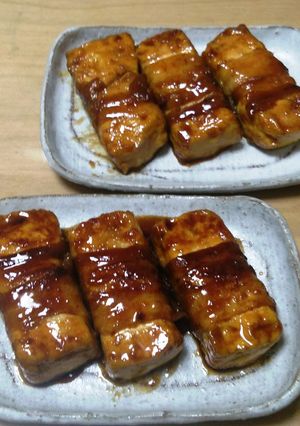 肉巻き豆腐ステーキの照り焼き-レシピのメイン写真