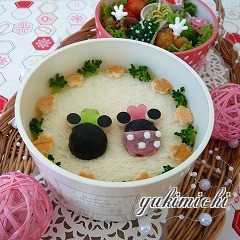 รูปของ ひな祭り弁✿ミッキー＆ミニーのお雛様✿