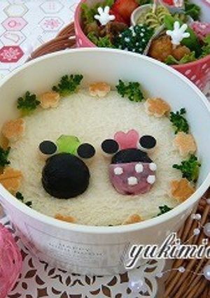 ひな祭り弁✿ミッキー＆ミニーのお雛様✿-レシピのメイン写真