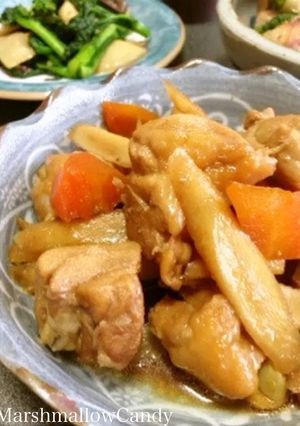 やみつき♡鶏もも肉とゴボウのお酢煮-レシピのメイン写真
