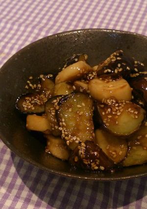 お弁当に!なすとエリンギの甘辛炒め-レシピのメイン写真