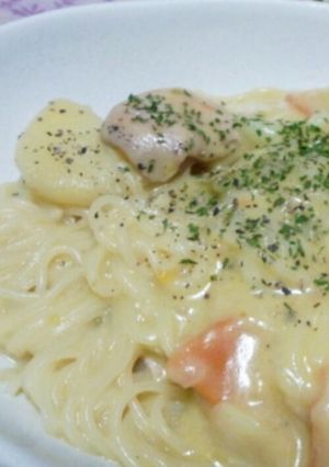 サラスパで時短！クリームシチューリメイク-レシピのメイン写真