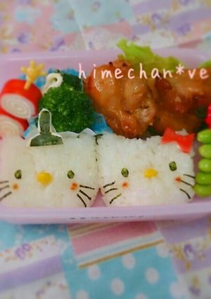 キャラ弁 キティちょっとひな祭り-レシピのメイン写真