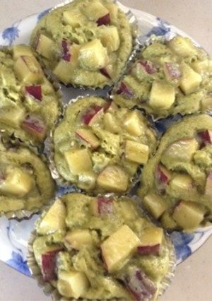 簡単！！抹茶とさつまいもの蒸しパン！！-レシピのメイン写真