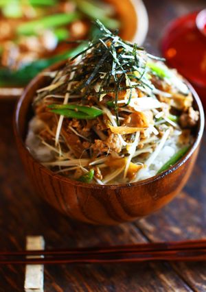 簡単◎鶏ごぼうとネギの香味丼ぶり-レシピのメイン写真