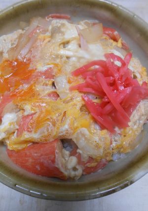 新玉葱とカニカマの玉子丼ぶり-レシピのメイン写真