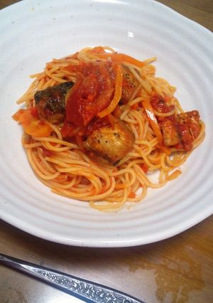 おもてなしにも！鯖のトマトソースパスタ♪-レシピのメイン写真