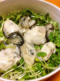 生牡蠣とカイワレ大根のぽん酢サラダ-レシピのメイン写真
