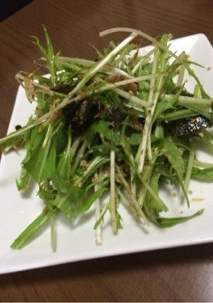 祝☆話題入り混ぜるだけ♪簡単水菜サラダ-レシピのメイン写真