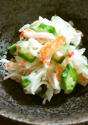 オクラとカニ蒲鉾のおろしあえ♪-レシピのメイン写真