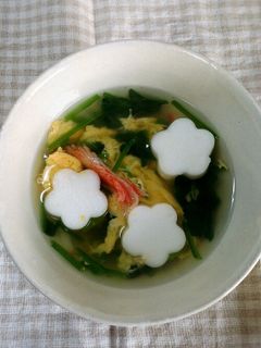 春はもうすぐ!お花のはんぺんスープ-レシピのメイン写真
