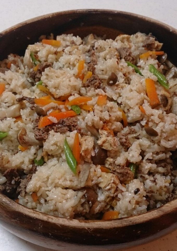 牛肉とごぼうの炊き込みご飯(活力鍋)-レシピのメイン写真
