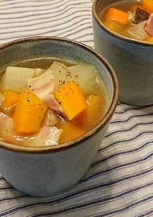 根菜ころころ和風コンソメスープ。-レシピのメイン写真