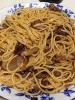 焼肉のタレでスパゲティパスタ♪-レシピのメイン写真