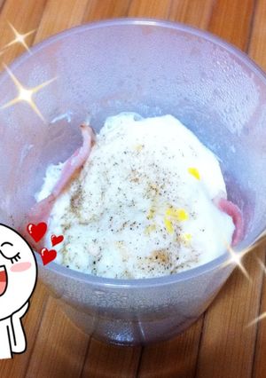 ９０秒でできるカップベーコンエッグ-レシピのメイン写真