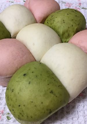 求肥入り♡酒粕３色あんぱん-レシピのメイン写真