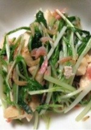 もう1品！！水菜と干しエビのさっと炒め-レシピのメイン写真