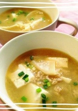 プチッと♫鶏ワンタン豆腐スープ♡-レシピのメイン写真