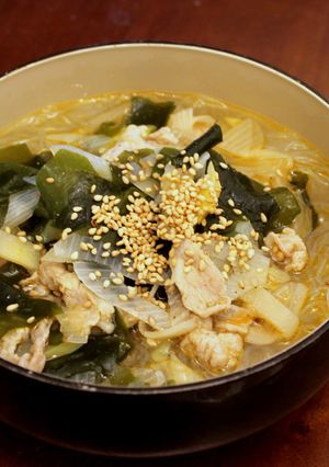 ネギと豚肉の中華風スープ春雨-レシピのメイン写真
