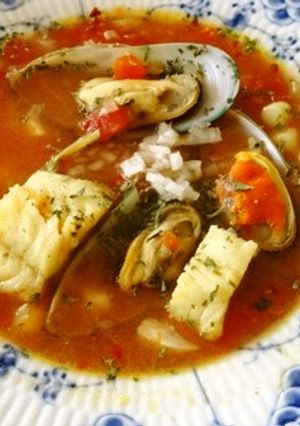 鍋は飽きた人　白身魚のトマト　スープを-レシピのメイン写真