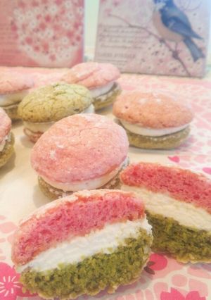 ひな祭りカラーのダックワーズ♡-レシピのメイン写真