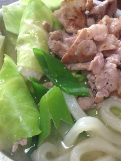 キャベツと豚肉のみそ風うどん-レシピのメイン写真