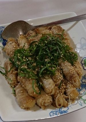 ヘルシー☆でもガッツリ！豚肉しらたき巻き-レシピのメイン写真