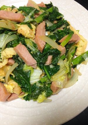 簡単！チキナー(からし菜)麩ちゃんぷるー-レシピのメイン写真