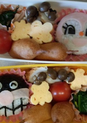 ばいきんまんとドキンちゃんおにぎり弁当-レシピのメイン写真