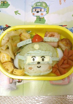 キャラ弁 ロボカーポリー ヘリー-レシピのメイン写真