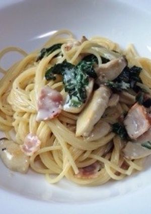 大葉とベーコンと茸のクリーミーパスタ-レシピのメイン写真