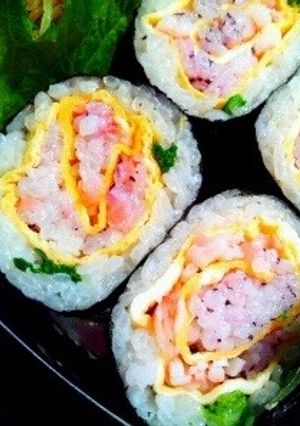 簡単！バラの巻き寿司☆お弁当にも～-レシピのメイン写真