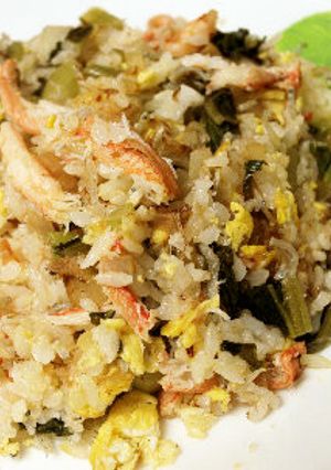 相性バッチリ!野沢菜漬とカニの和風炒飯♪-レシピのメイン写真