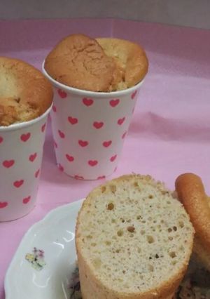 卵２個で簡単紙コップ　いちごシフォン-レシピのメイン写真