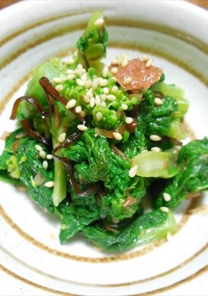 春爛漫♪菜の花の梅・塩昆布和え　どすぇ-レシピのメイン写真