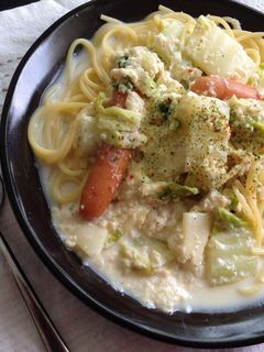 簡単♪あるもので豆乳ソースパスタ!-レシピのメイン写真