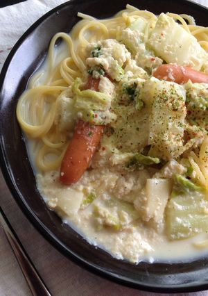簡単♪あるもので豆乳ソースパスタ！-レシピのメイン写真
