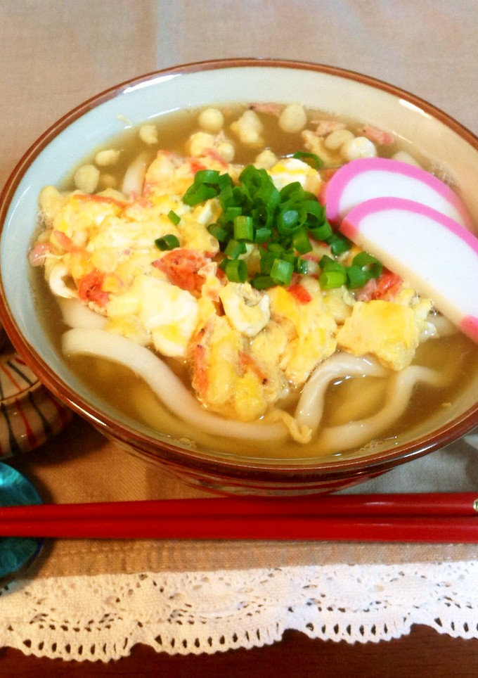 簡単♪桜海老と天かすの♡卵とじうどん-レシピのメイン写真