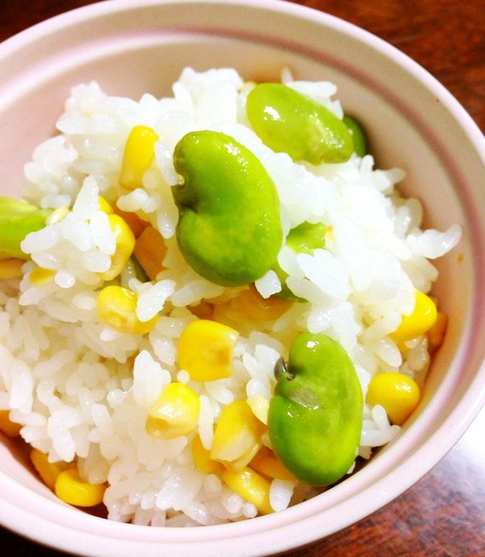 春♡そら豆とコーンの混ぜご飯♡-レシピのメイン写真