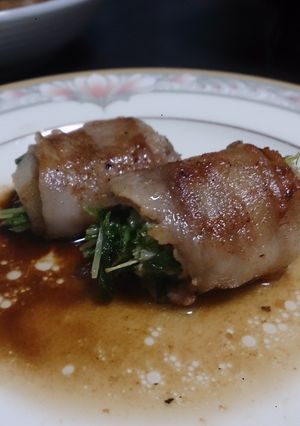 ビールに合う！豚バラと水菜の肉巻き-レシピのメイン写真