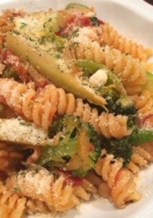 蕾菜のパスタ トマトソース-レシピのメイン写真