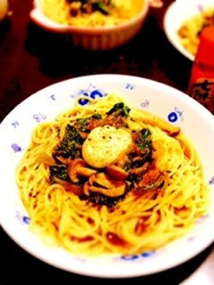 ほうれん草としめじの和風スープパスタ-レシピのメイン写真