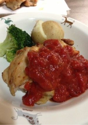 ヘルシー鶏胸肉のトマトソースがけ♪-レシピのメイン写真