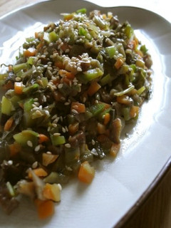 干し椎茸と高菜と野菜だけのそぼろ風炒め-レシピのメイン写真
