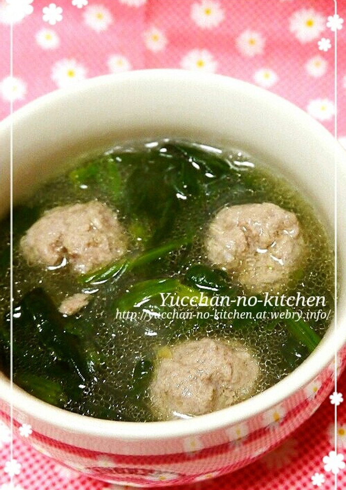 簡単♪ほうれん草と肉団子の春雨スープ-レシピのメイン写真