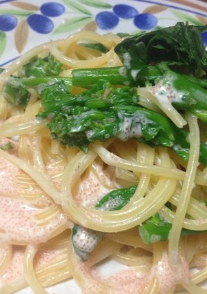 春♡菜の花とたらこのクリームパスタ♡-レシピのメイン写真