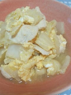 白菜と鶏の卵とじ-レシピのメイン写真