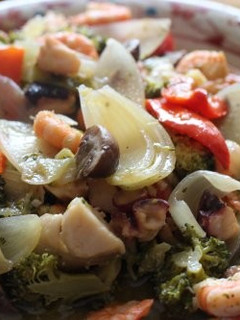 野菜たっぷり大皿でアヒージョ-レシピのメイン写真
