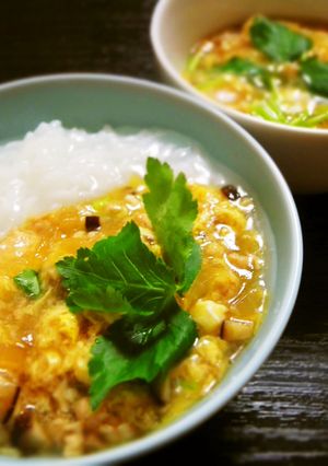 とろ～り卵のお粥あん☆親子丼風バージョン-レシピのメイン写真
