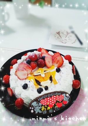 仮面ライダー鎧武のバースデーケーキ♡-レシピのメイン写真